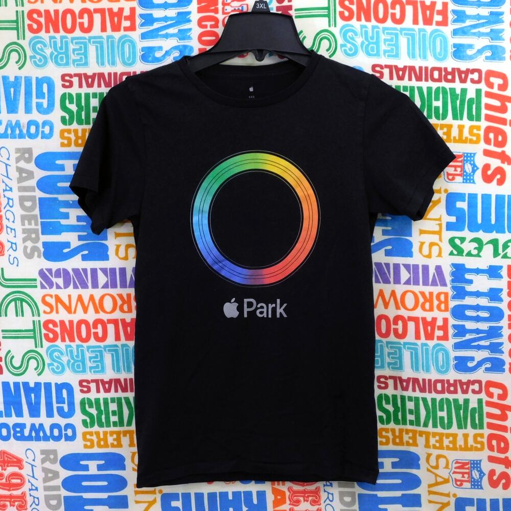 Apple Park California Infinity Loop T Shirt Size XXS Black Graphic Tee 95014